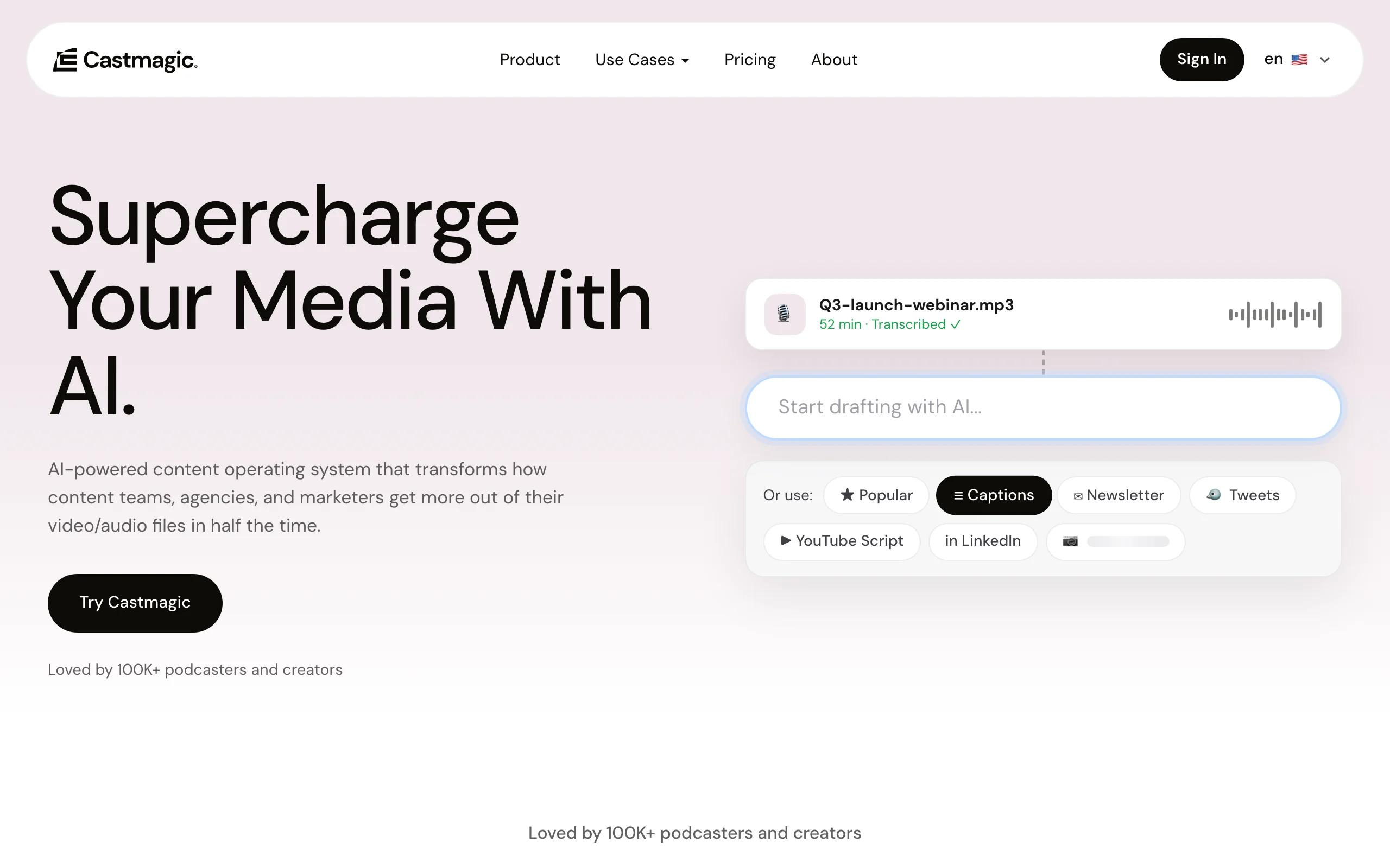 Repurpose Content For LinkedIn with Castmagic