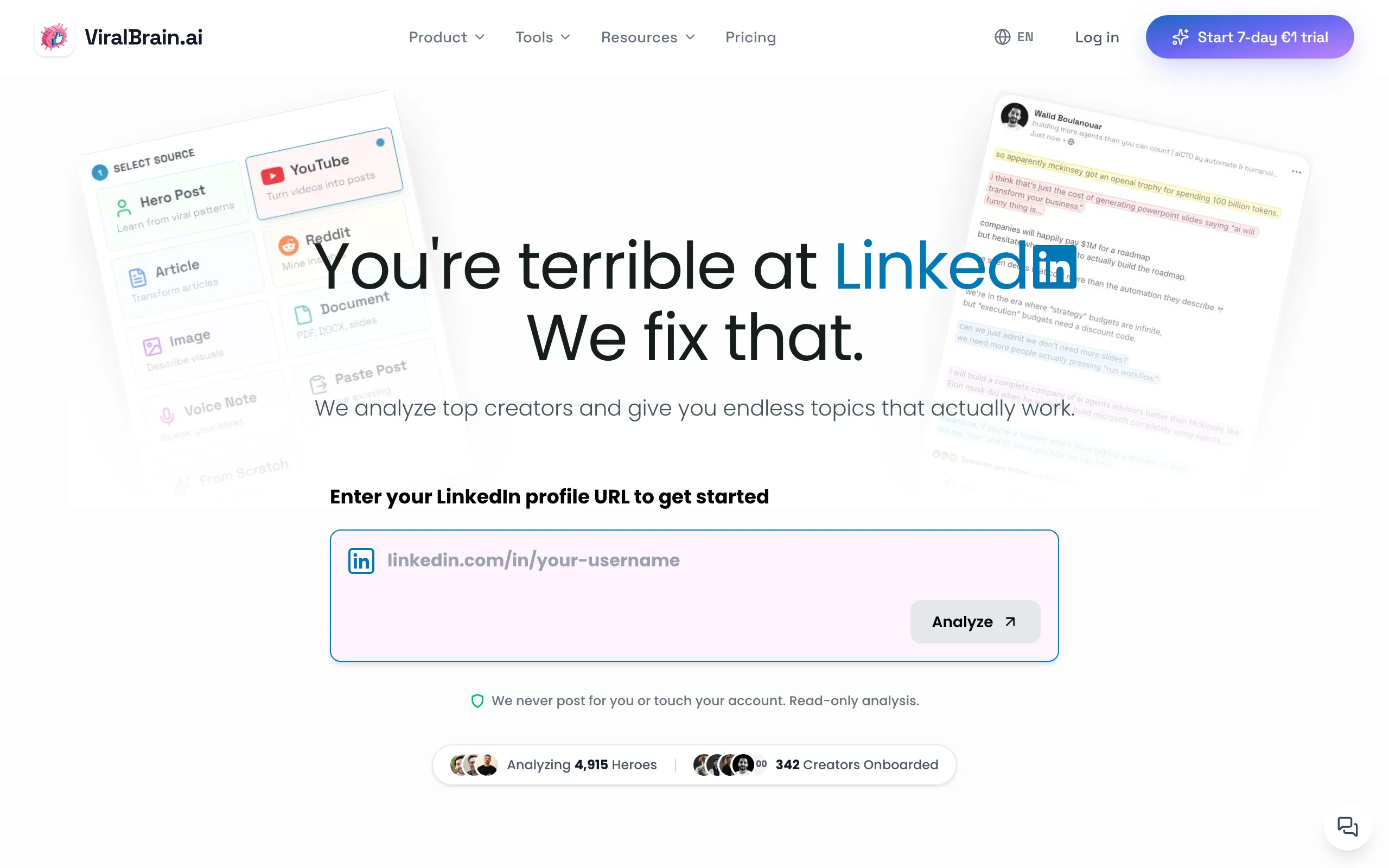 Repurpose Content For LinkedIn with ViralBrain