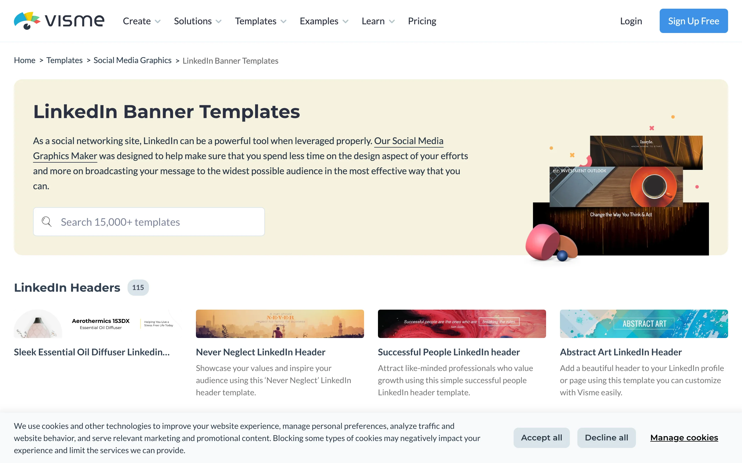 LinkedIn Banner Maker with Visme
