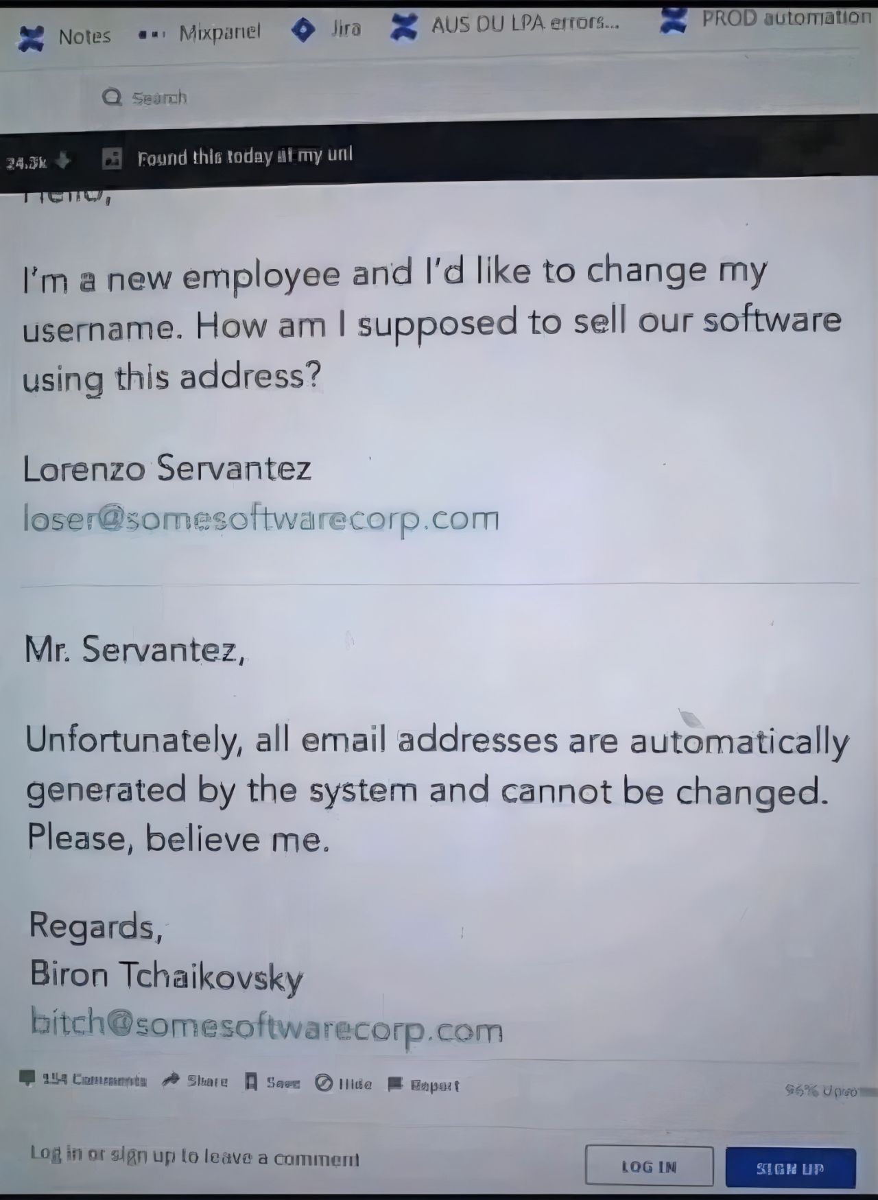 LinkedIn post image: Vibe-coding your corporate email system was never a good idea.