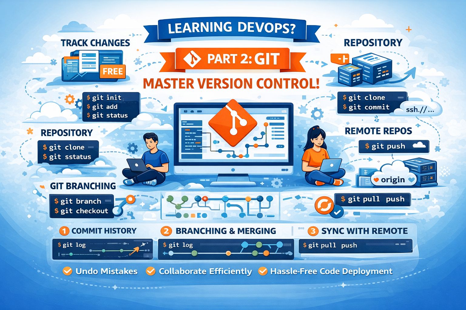 LinkedIn post image: 📌 DevOps Learning Series – Part 2: GIT 🔧