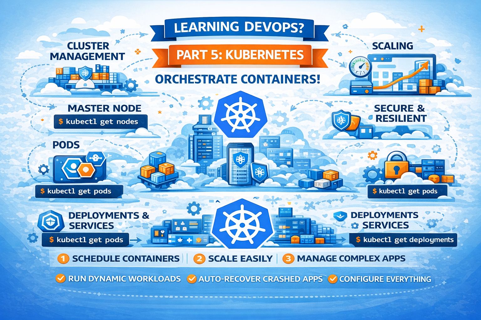 LinkedIn post image: 📌 DevOps Learning Series – Part 5: Kubernetes ☸️