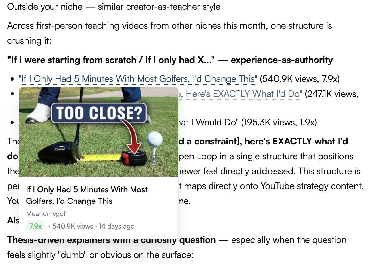 LinkedIn post image: Working on the new Creator Hooks chat and got a little carried away today... when the ai makes a claim, it now backs it