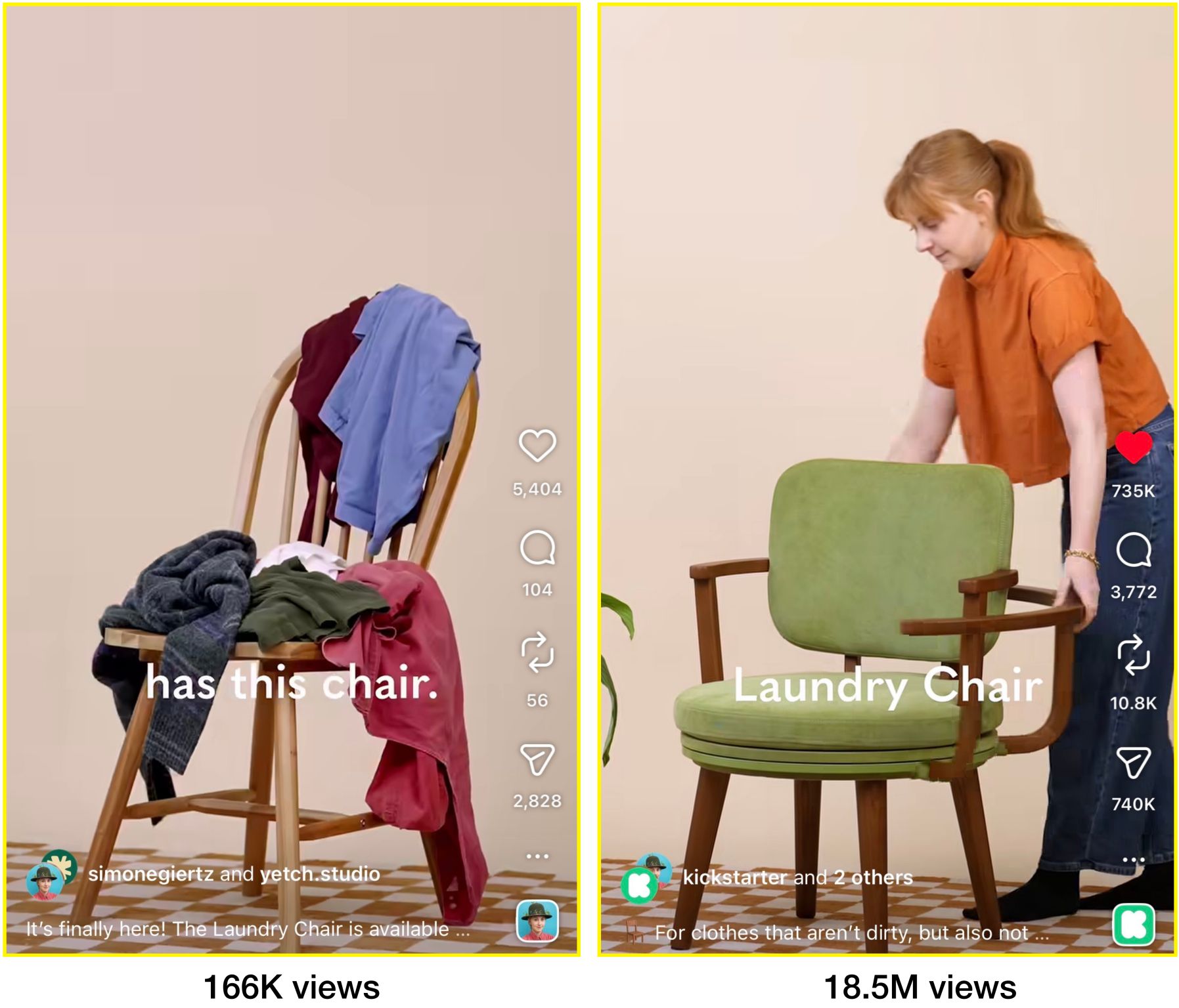 LinkedIn post image: A good video hook can be the difference between 166K views and 18.5M views.