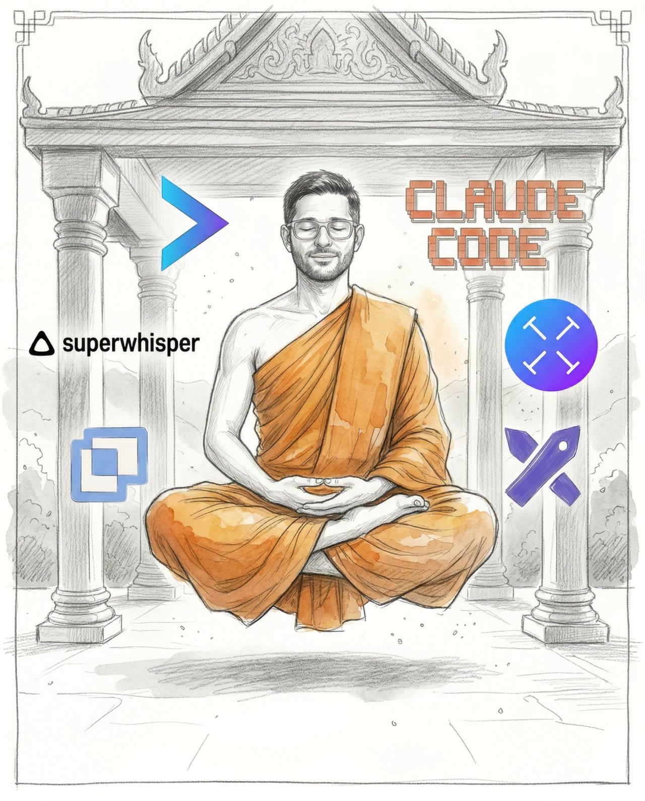 LinkedIn post image: The main AI tools I'm using at the moment: