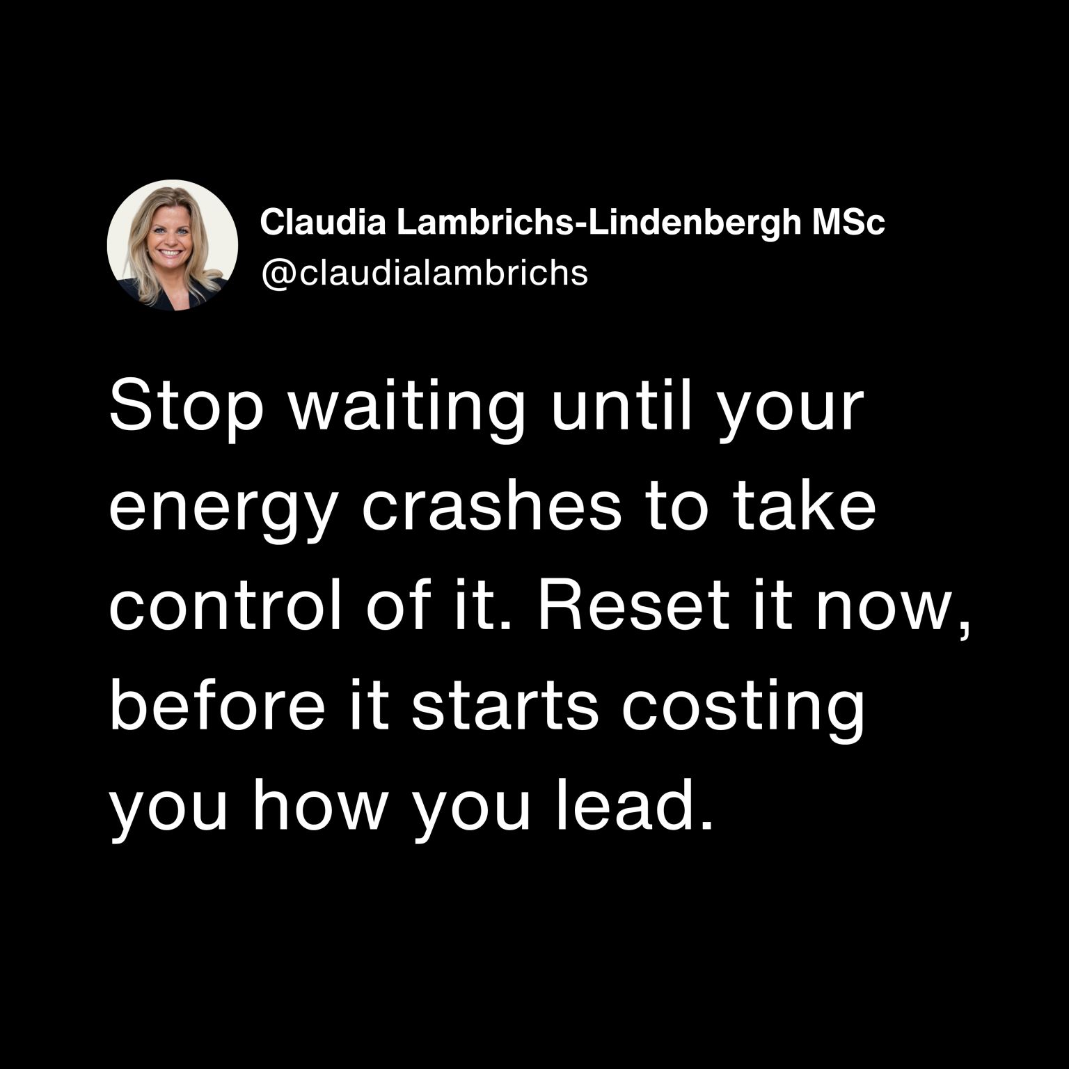 LinkedIn post image: You don’t lose your energy all at once.