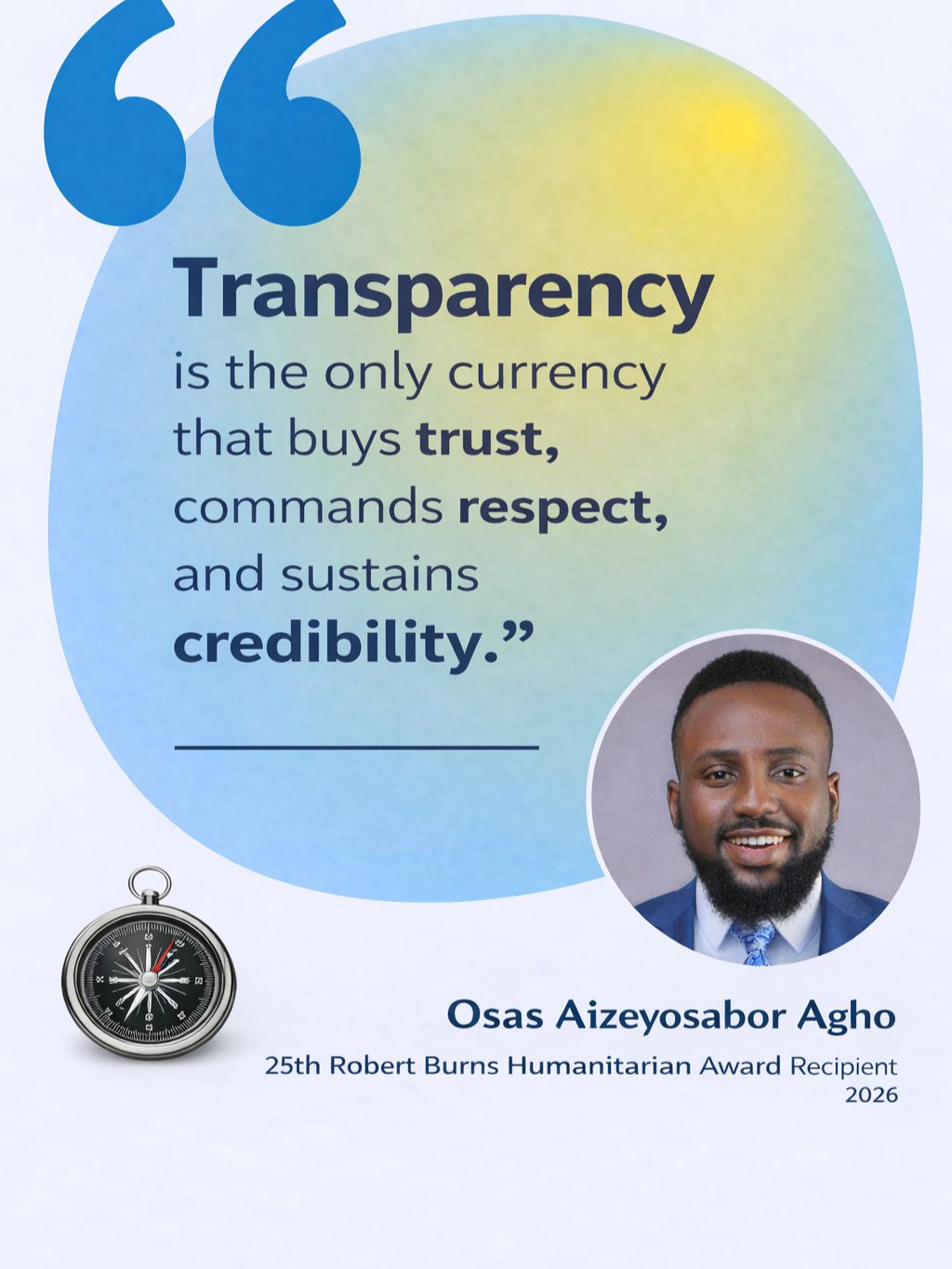 LinkedIn post image: In any humanitarian operation, transparency is mandatory for the people we serve. It is the minimum standard for credibl