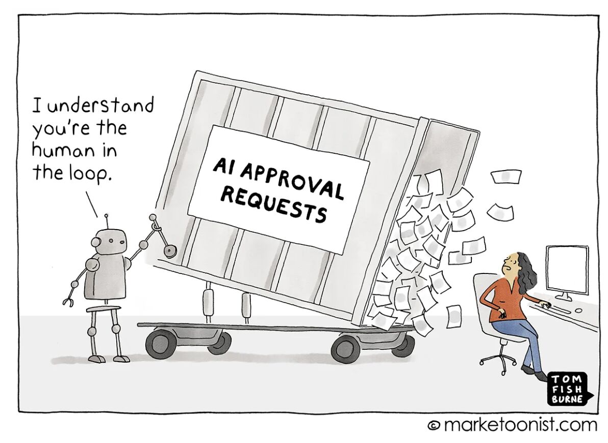 LinkedIn post image: How companies interpret "human in the loop":