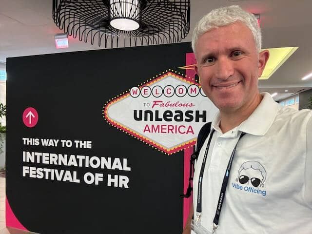 LinkedIn post image: "Who let the workplace guy into the International Festival of HR?"