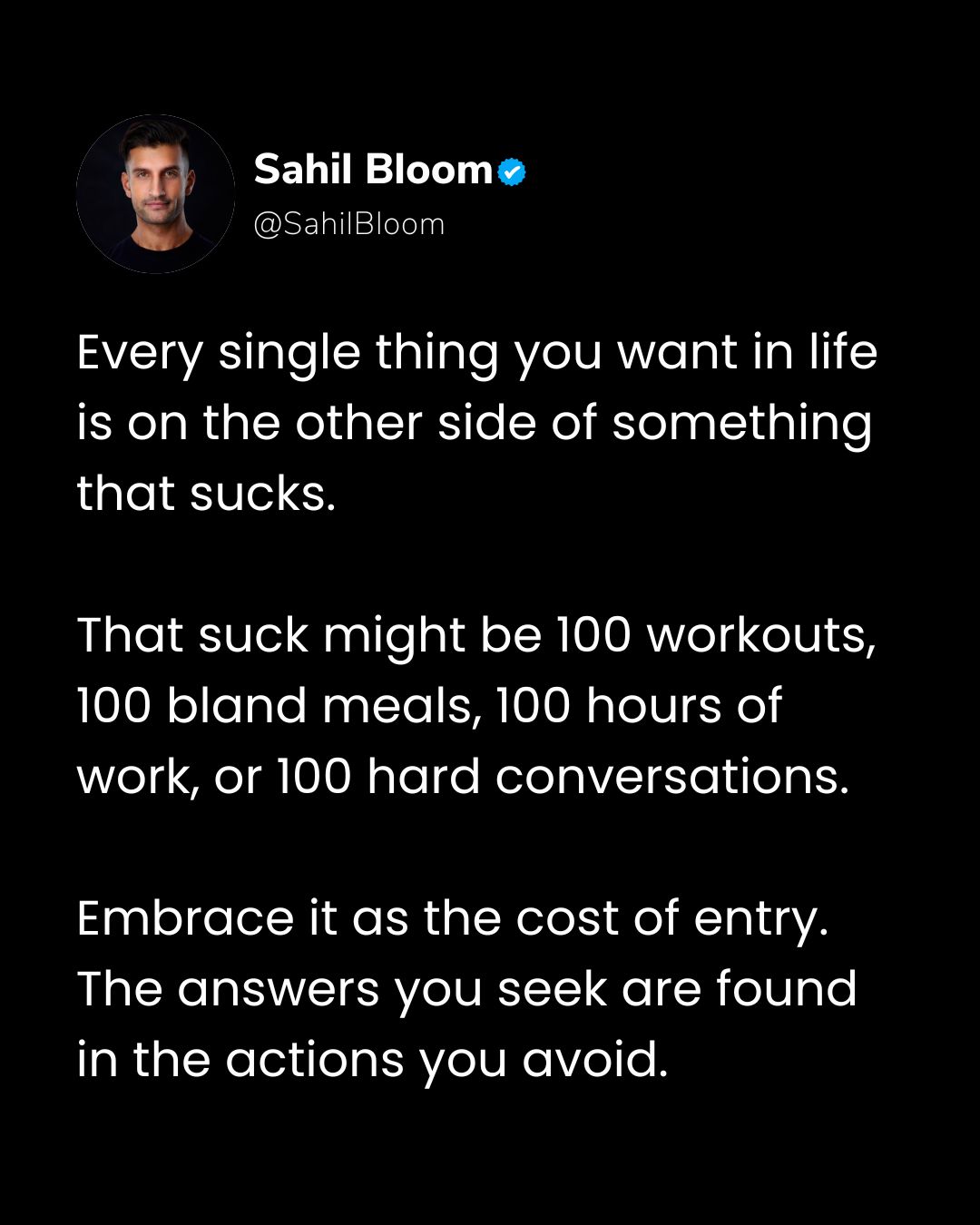 LinkedIn post image: The things you want most are hiding in the things you avoid.