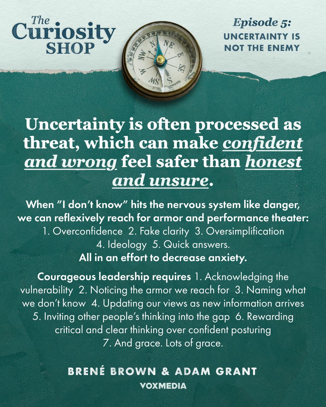 LinkedIn post image: We’re wired to grab onto certainty—especially when the world feels off the rails—and that shapes how we show up both at 
