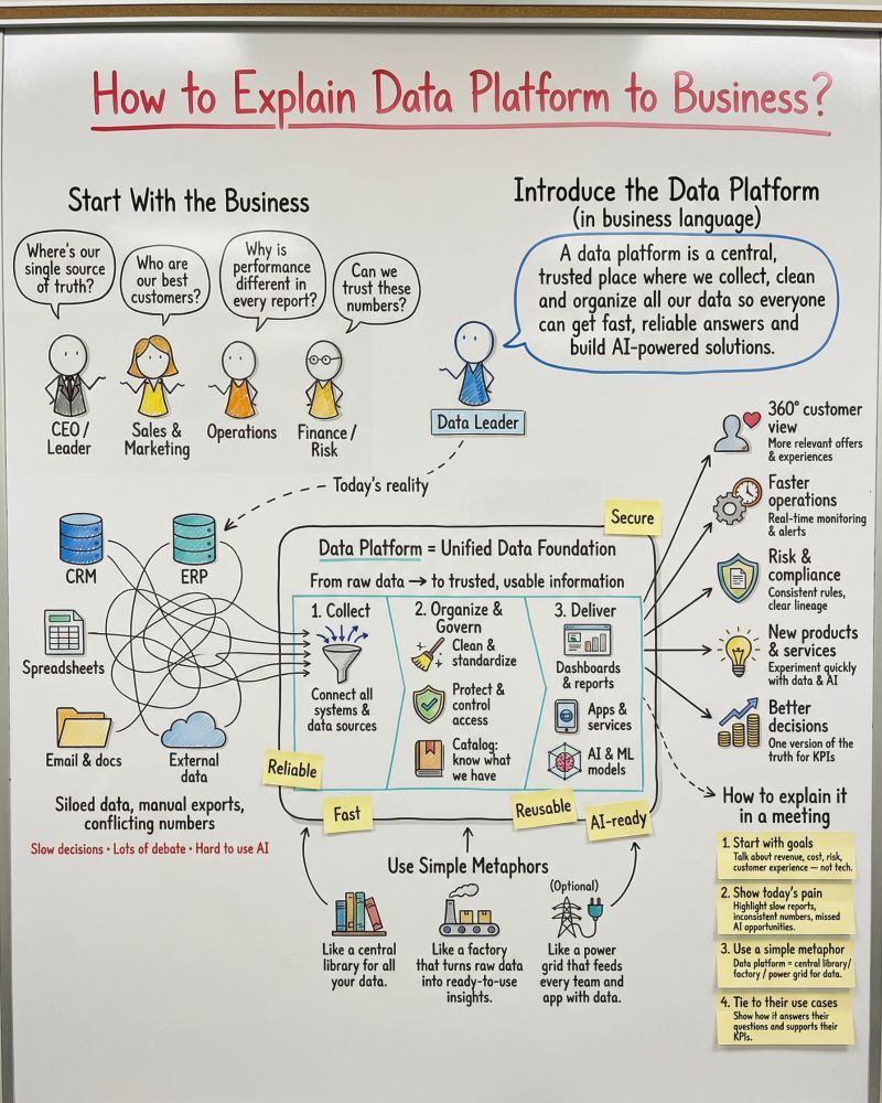 LinkedIn post image: Your CEO doesn't care about your data platform.