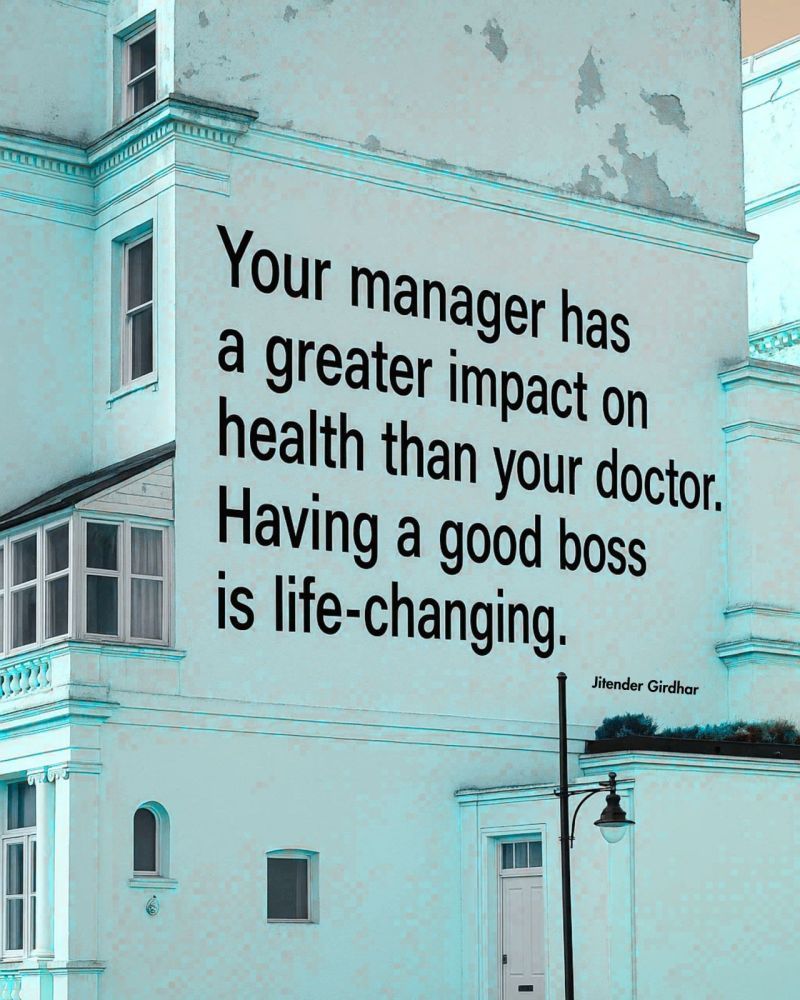 LinkedIn post image: We often overlook how profoundly a boss shapes our work experience and mental health. A great manager who respects bound