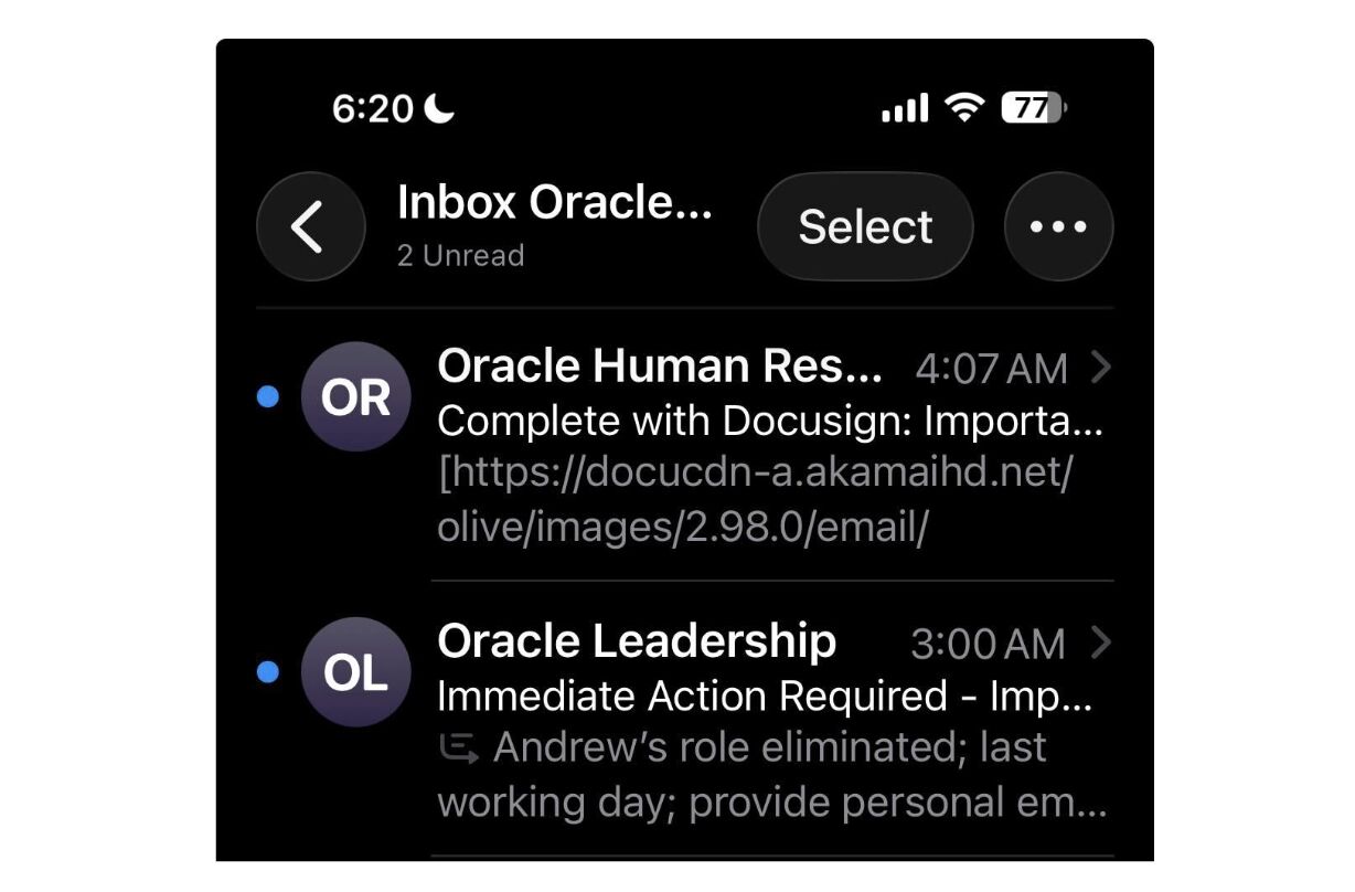 LinkedIn post image: He learned he was fired from an AI summary of his inbox.