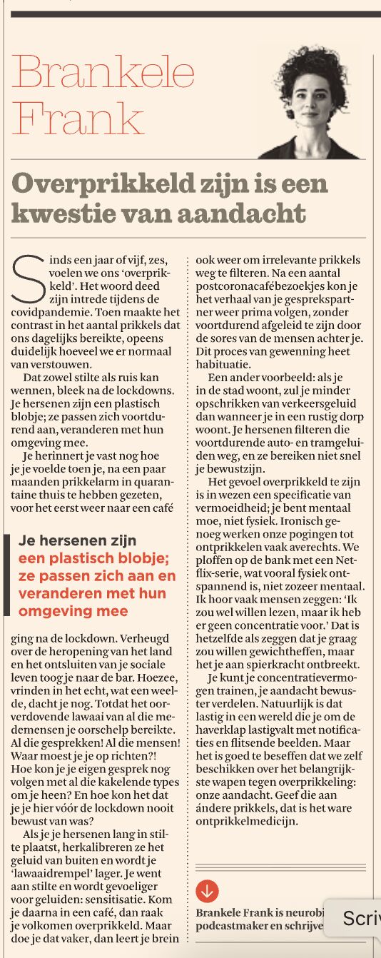 LinkedIn post image: 🧠 Overprikkeld zijn is een kwestie van aandacht