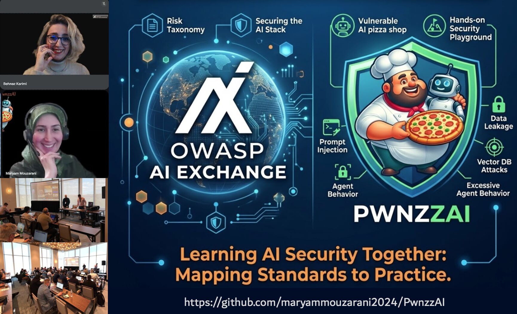 LinkedIn post image: A new OWASP® Foundation project is born: PwnzzAI - hacking a smart pizza place, with OWASP AI Exchange as founding partn