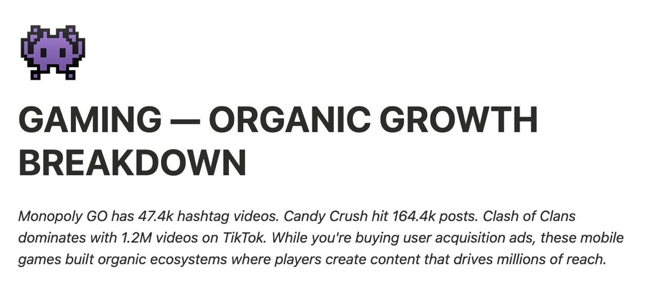 LinkedIn post image: This organic tactics is printing free users for mobile games.