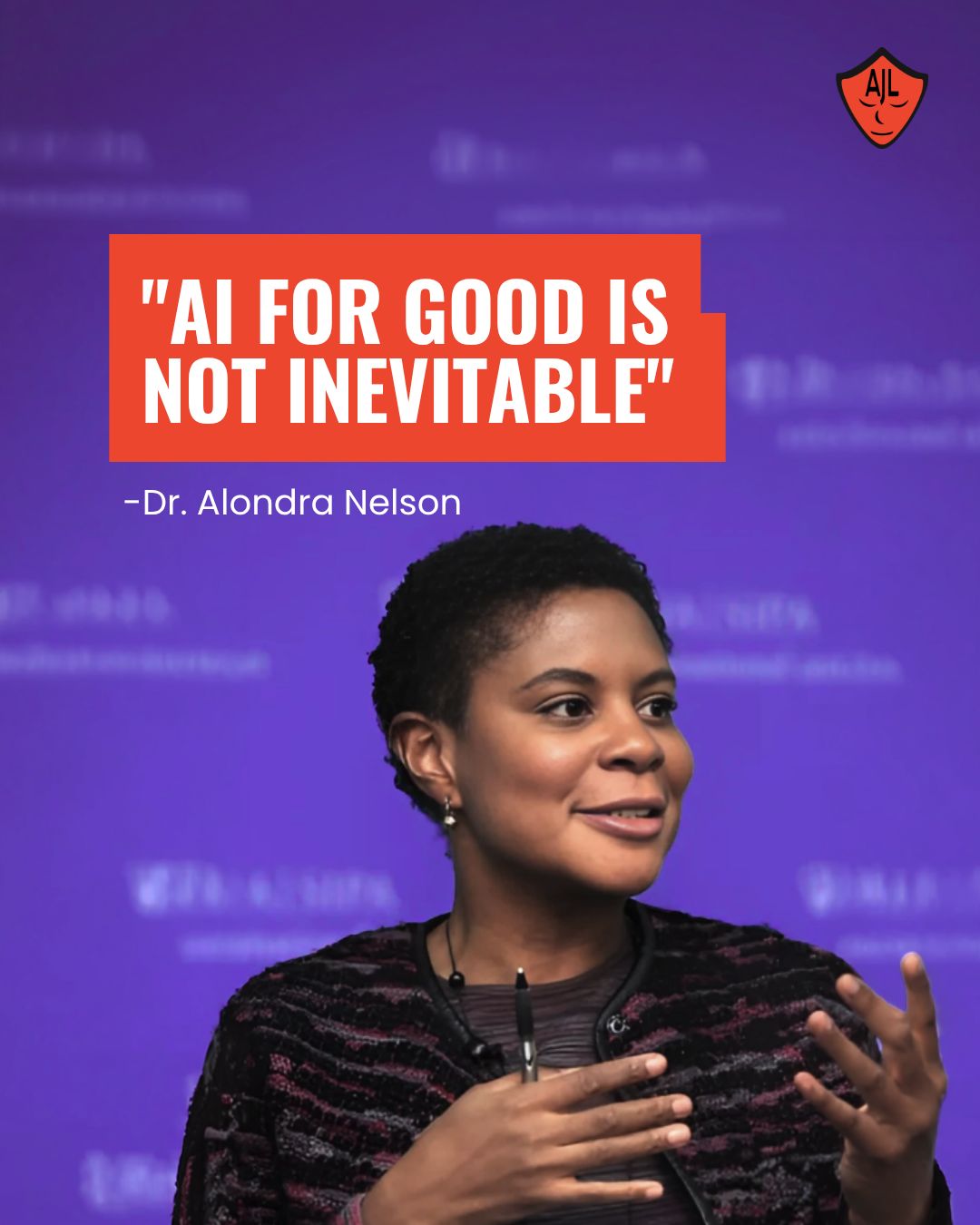 LinkedIn post image: “AI for good is not inevitable. AI for good can only be stewarded by the way that we structure them in systems, the way 