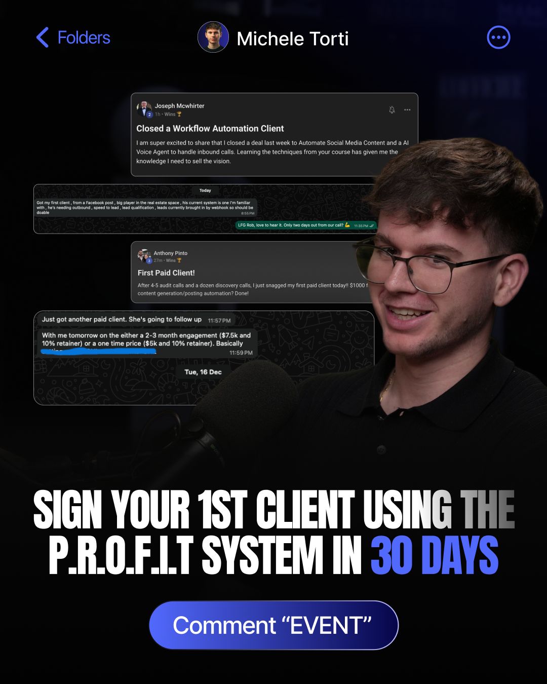 LinkedIn post image: If you're working a 9–5 and keep telling yourself you'll start your AI agency "when the time is right"