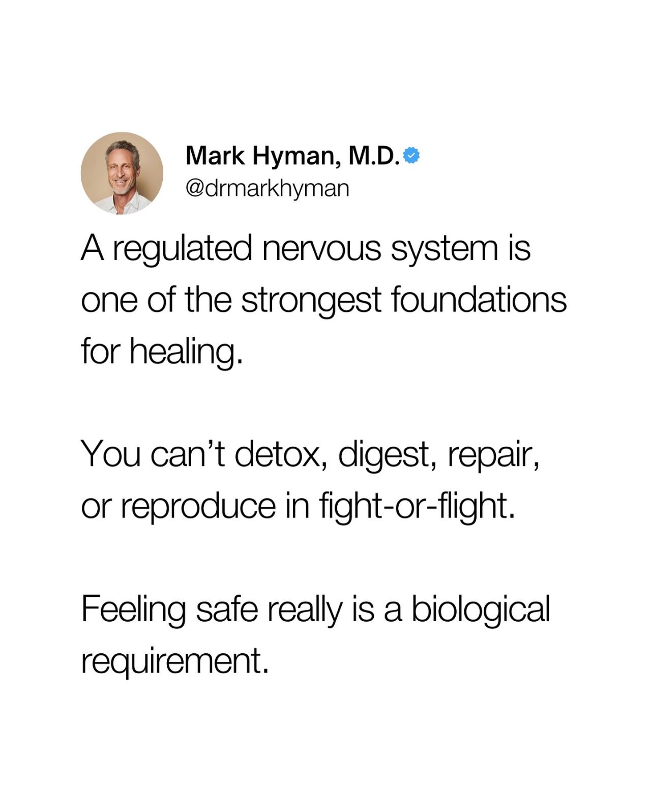 LinkedIn post image: You can’t heal in fight-or-flight.