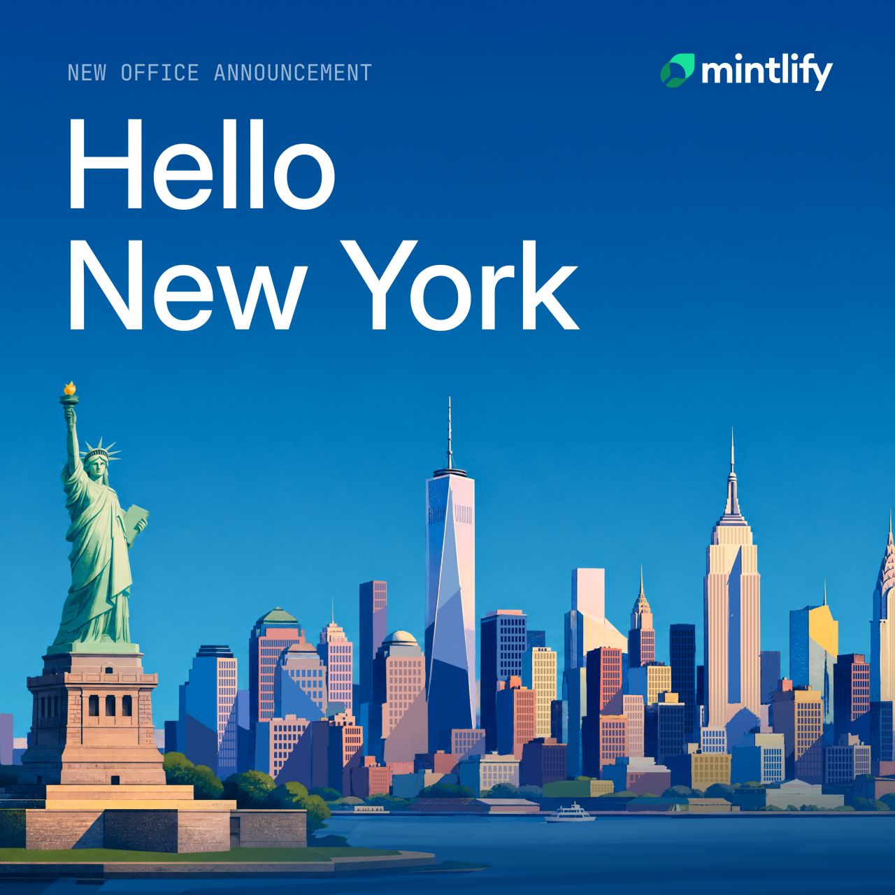 LinkedIn post image: I'm excited to share that we're officially opening Mintlify's NYC office.