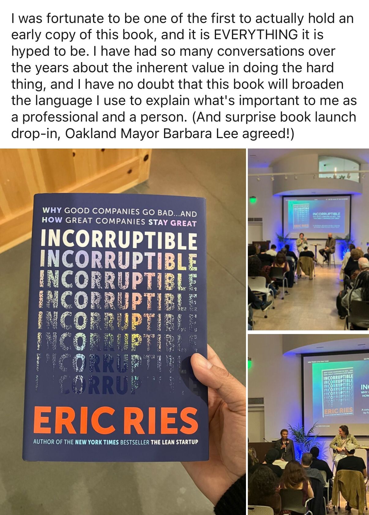 LinkedIn post image: I want to share an excerpt from a review of INCORRUPTIBLE by Nick Noreña. This is the kind of reaction every author drea