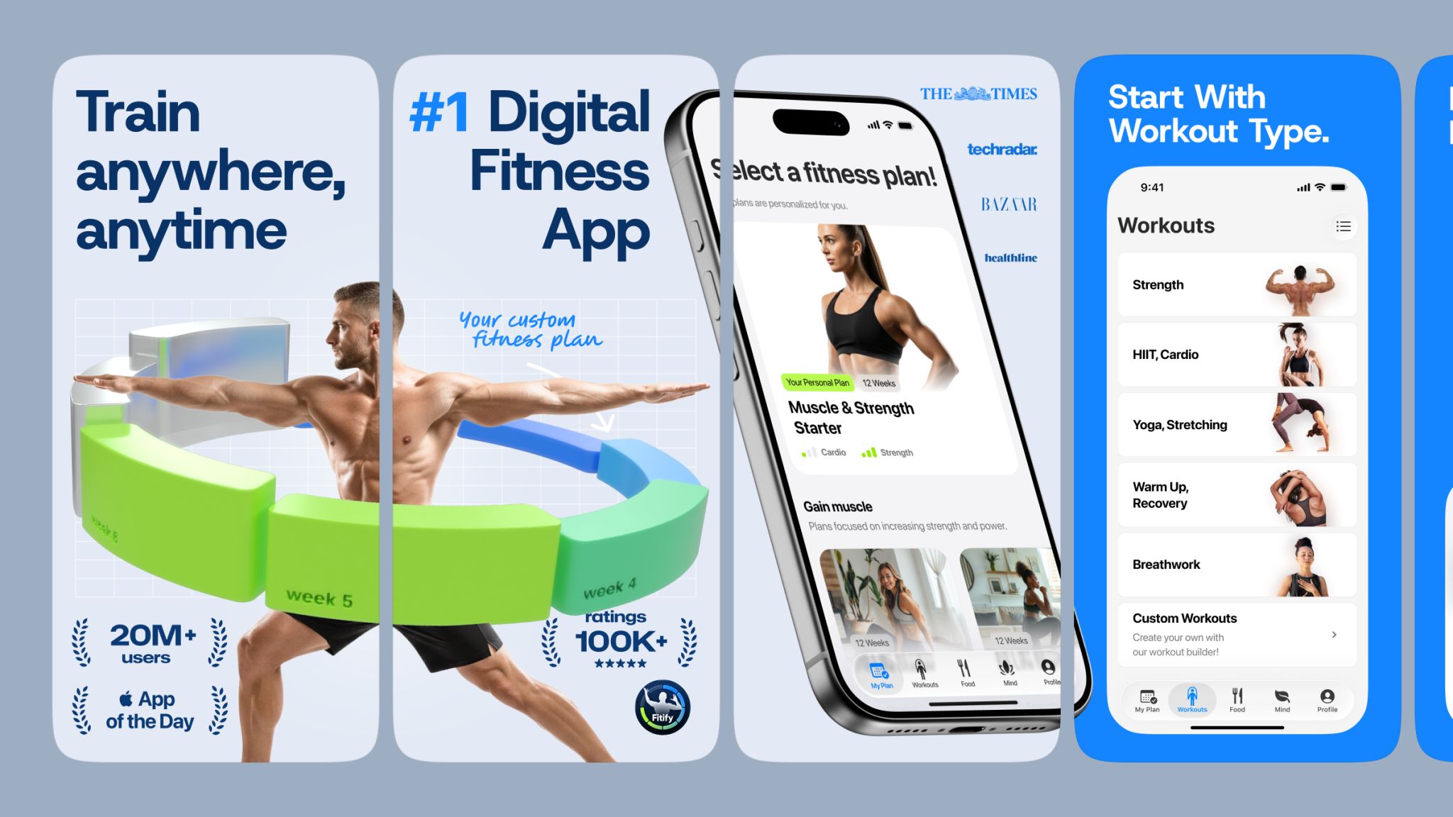 LinkedIn post image: App Store screenshots design for Fitify