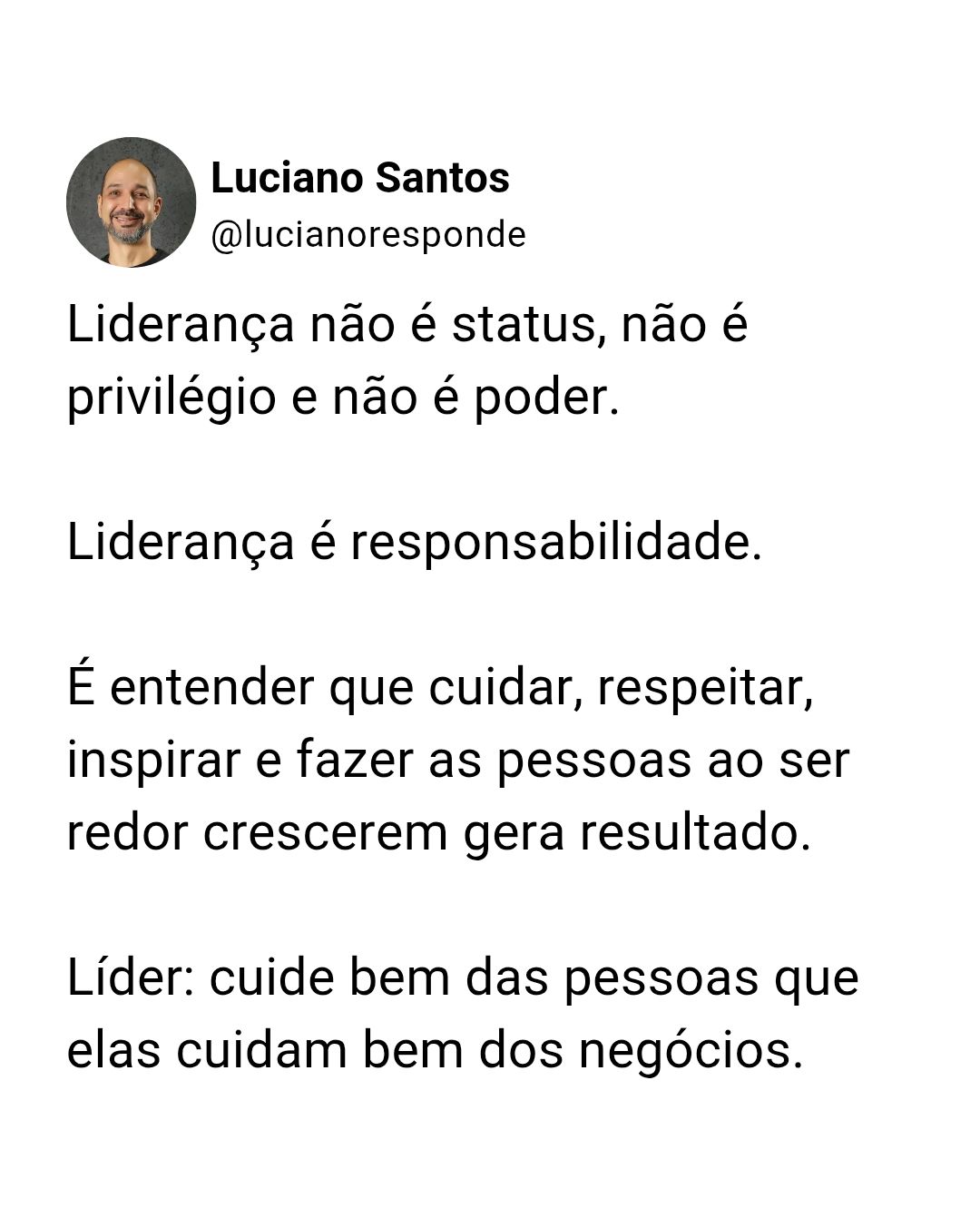 LinkedIn post image: O que é liderança para você?