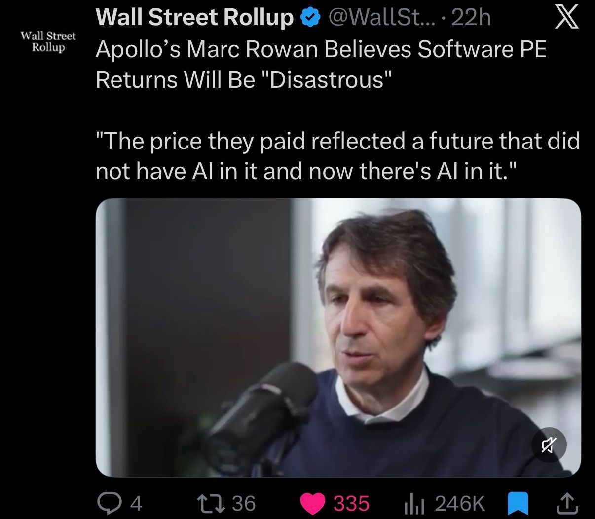 LinkedIn post image: This feeling, that the companies born before AI are screwed, isn’t just a PE worry.