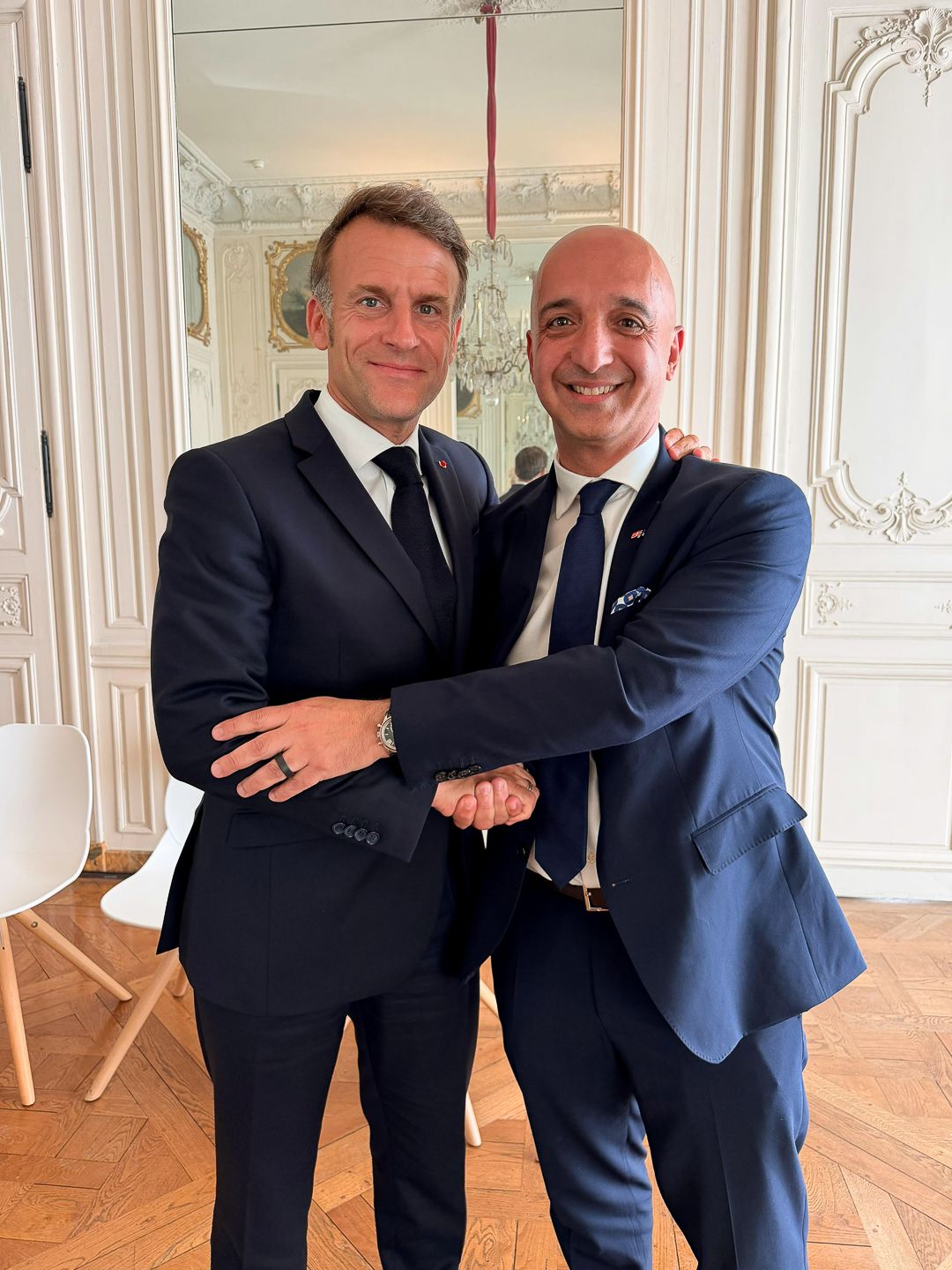 LinkedIn post image: At the Choose France Summit in Versailles, hosted by President Emmanuel Macron, I was proud to mark an important milesto