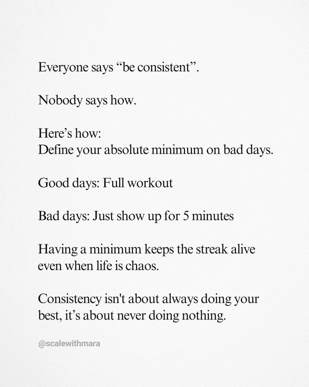 LinkedIn post image: How I became more consistent with everything.