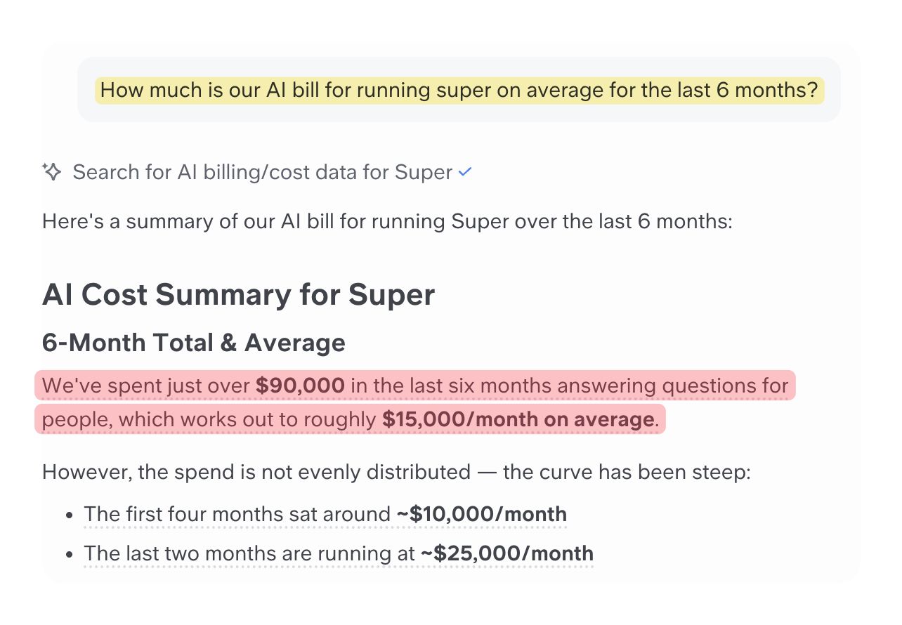 LinkedIn post image: Serving our AI search used to cost $10,000 a month.