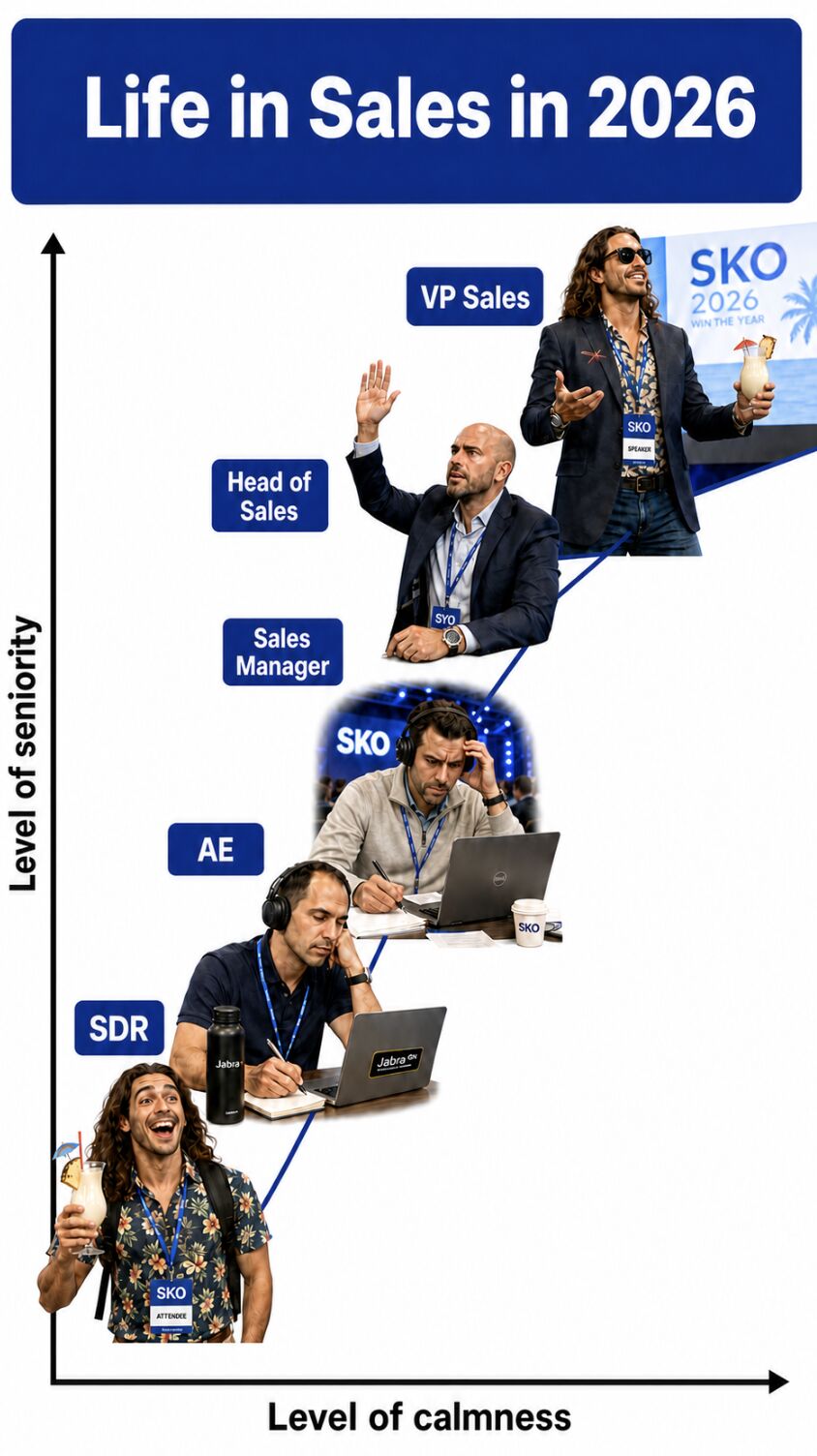 LinkedIn post image: A sales team in 2026 (SKO edition)