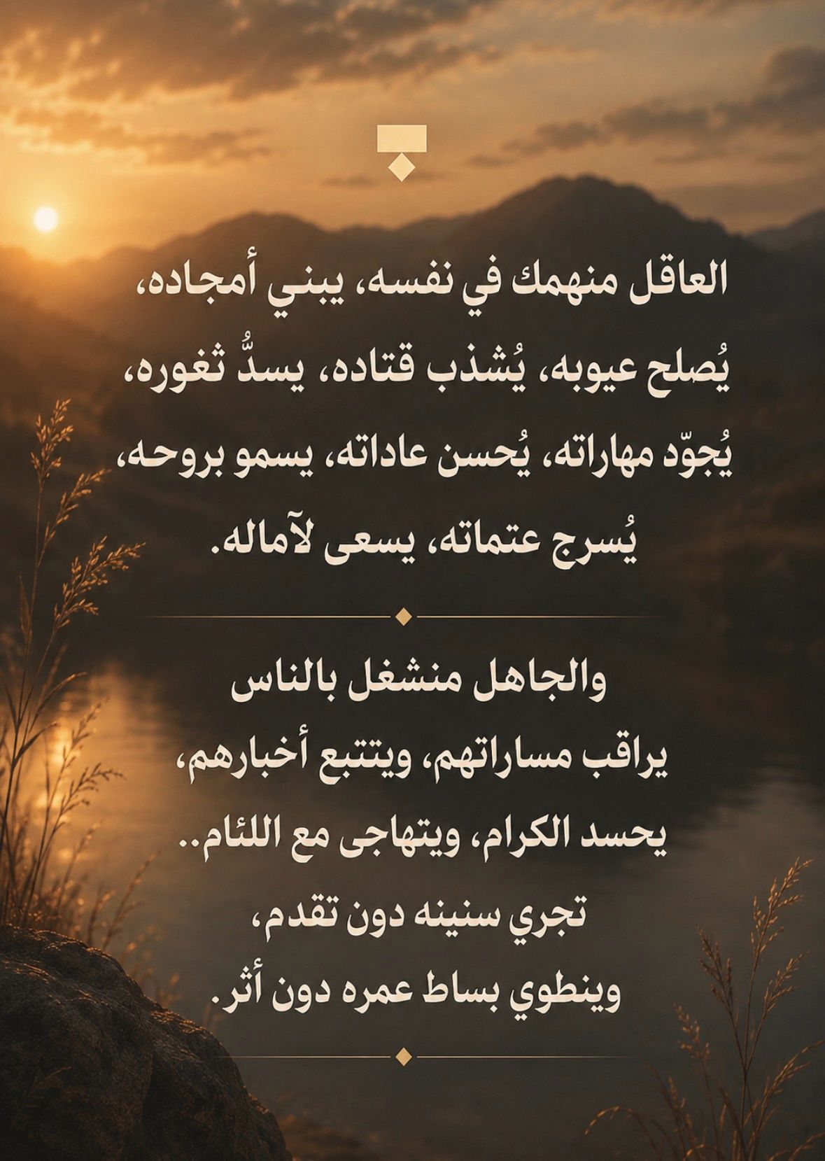 LinkedIn post image: الانشغال بالنفس طريق الأثر