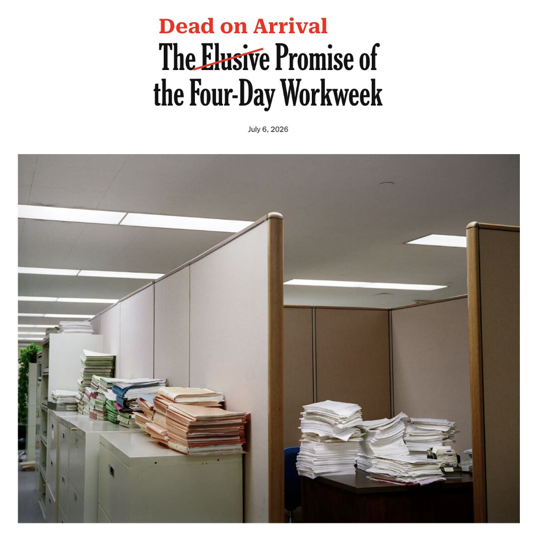 LinkedIn post image: The four-day workweek AI promised looks dead on arrival.