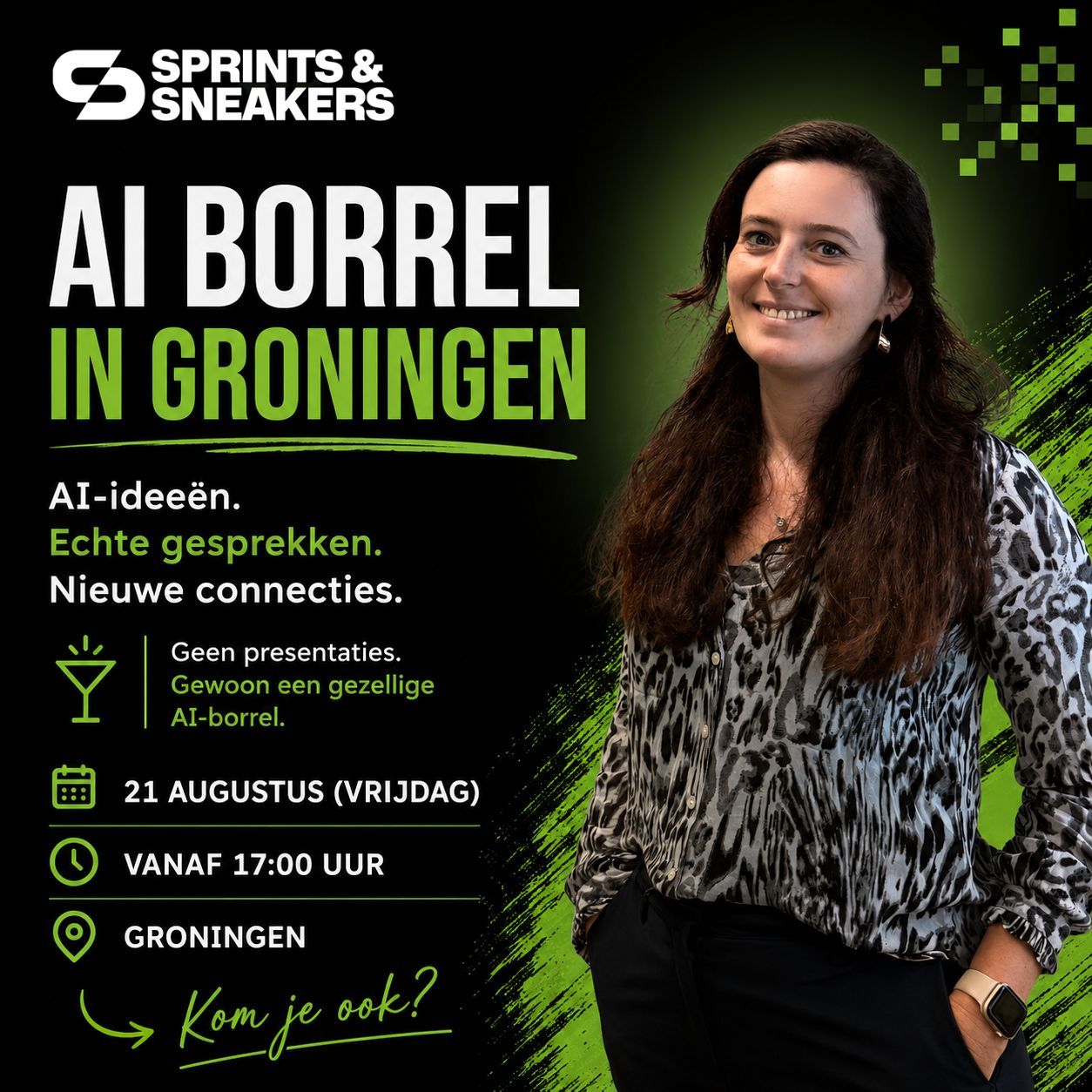 LinkedIn post image: De reacties stroomden binnen. Groningen is toe aan een AI-borrel.