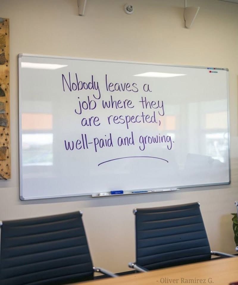 LinkedIn post image: People don’t quit jobs. They quit toxic cultures. Retention isn’t won with perks; it’s earned through purpose, respect,