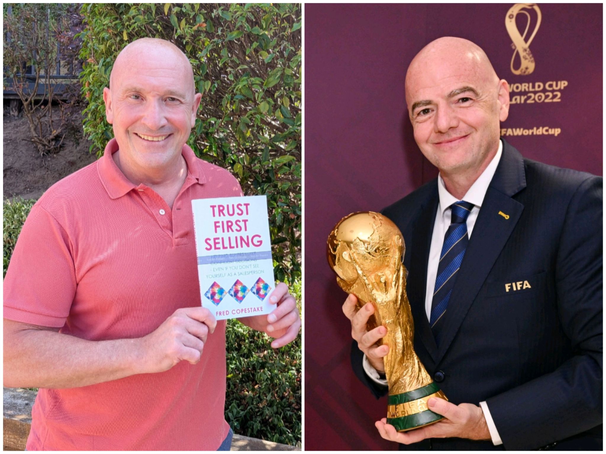 LinkedIn post image: Evil bald men selling stuff