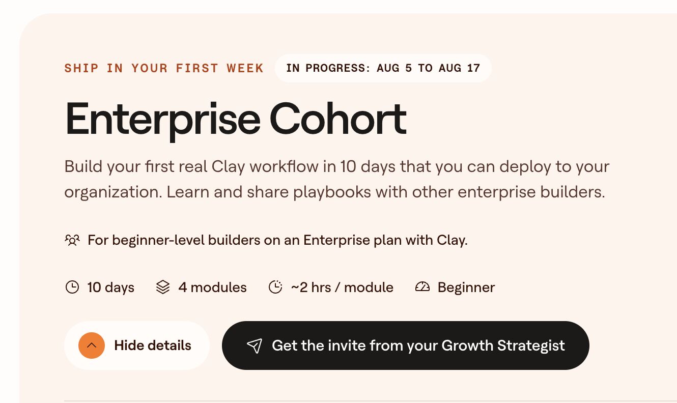 LinkedIn post image: When Natalie Ho emailed to let me know I was a coach for Clay's Enterprise Cohort 10, I SCREAMED!! Then it got better...