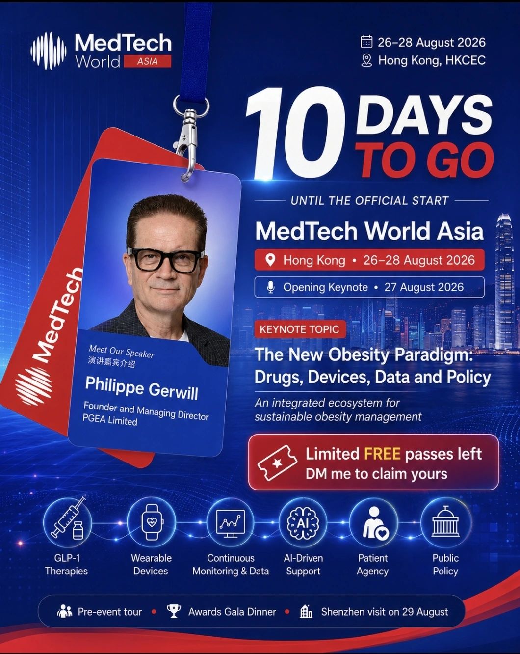 LinkedIn post image: ⏳ 10 DAYS TO GO until MedTech World Asia in Hong Kong! 🇭🇰