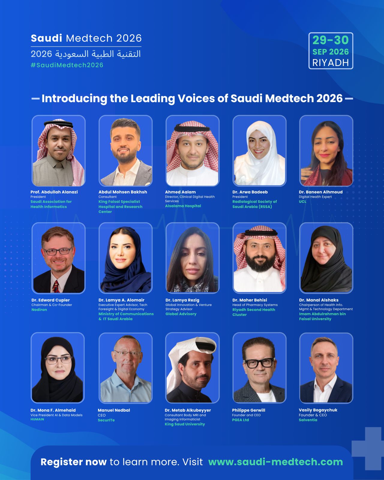 LinkedIn post image: Speaker Announcement | Saudi Medtech 2026