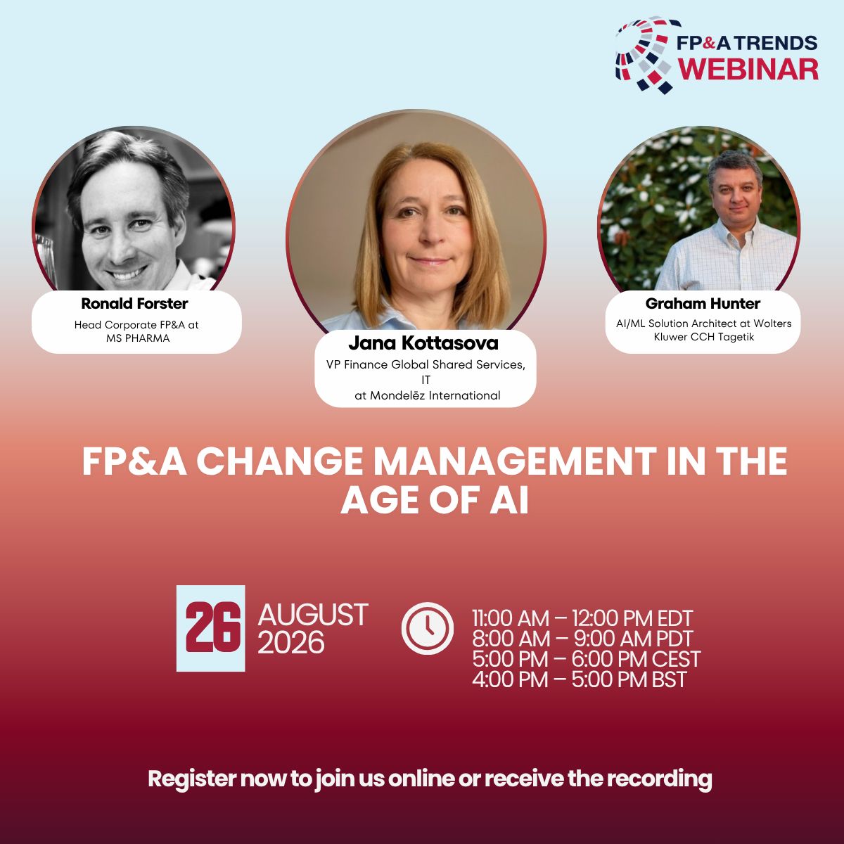LinkedIn post image: It is an honor to be presenting at the FP&A Trends Webinar alongside two professionals, sharing real-world lessons on ch
