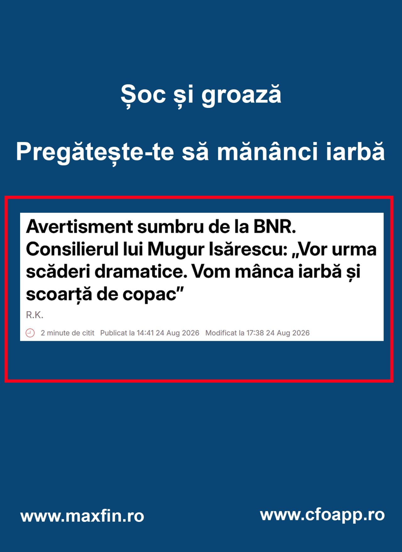 LinkedIn post image: Șoc și groază