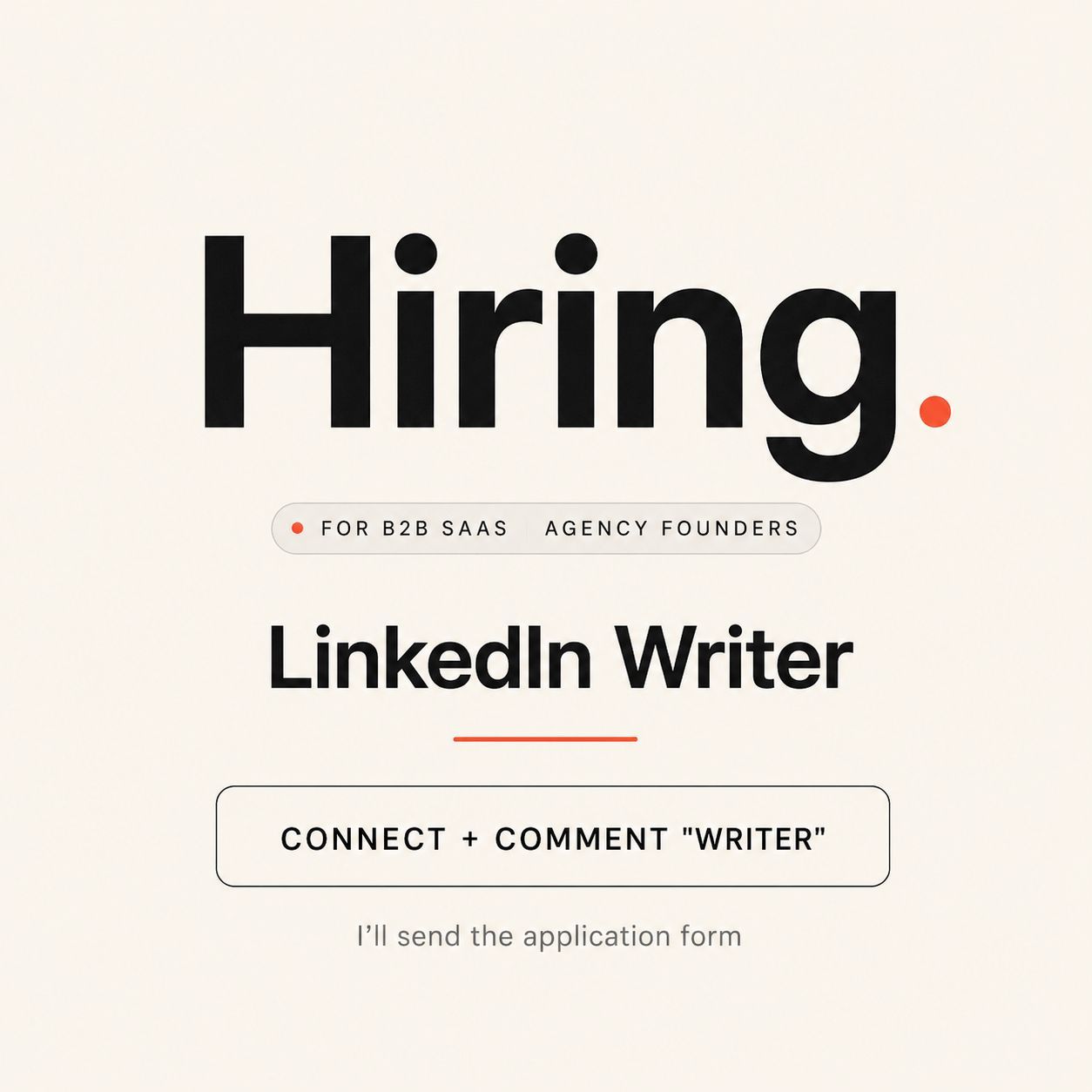 LinkedIn post image: HIRING ELITE LINKEDIN GHOSTWRITERS