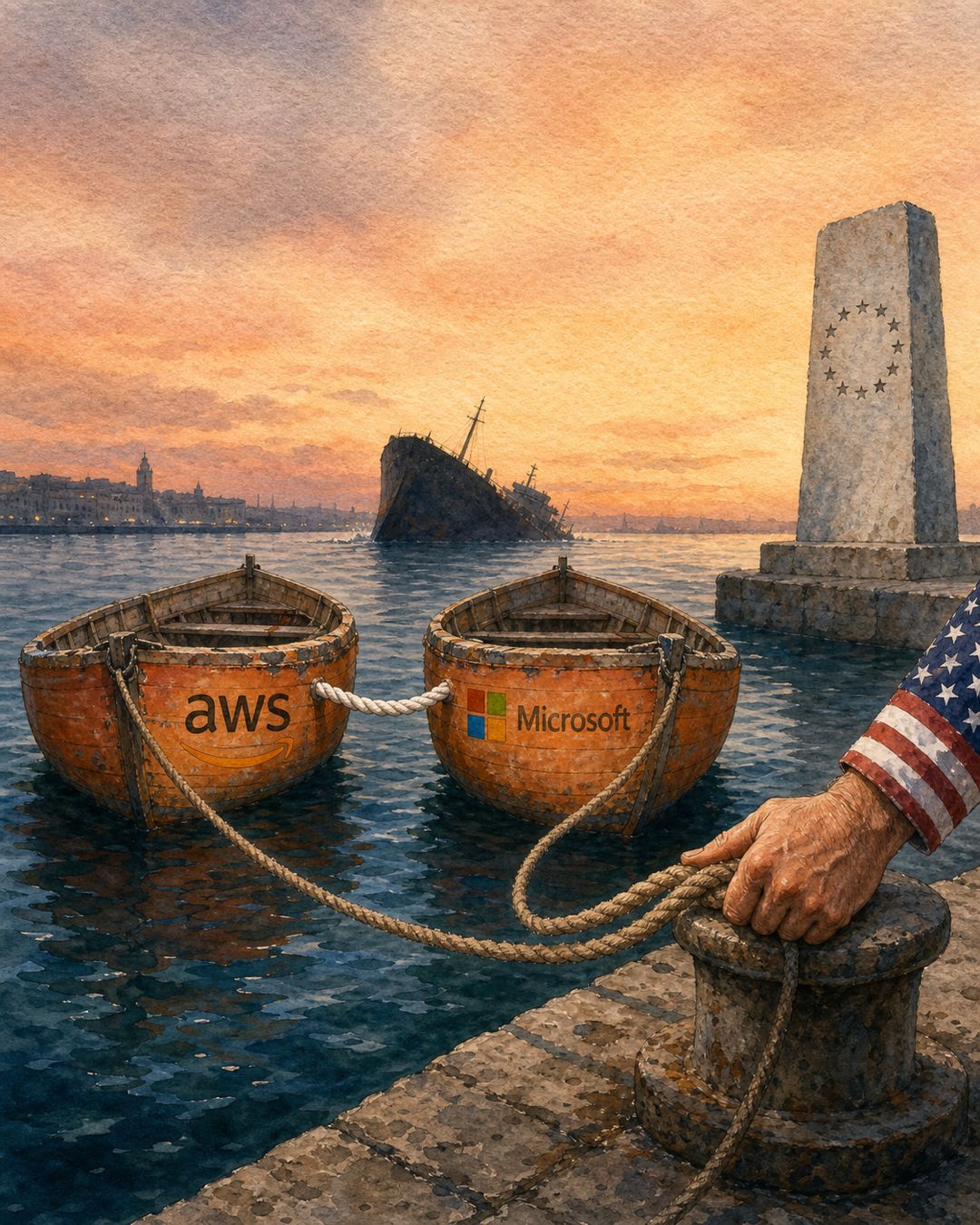 LinkedIn post image: Seit Montag haben Amazon Web Services (AWS) und Microsoft Azure eine private Standleitung zwischen sich. Vorbei am offen