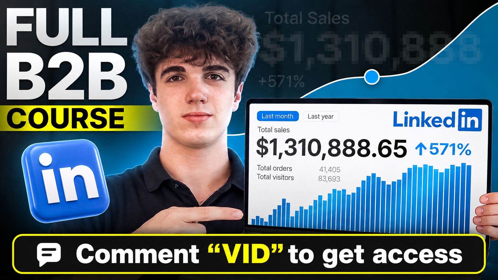 LinkedIn post image: I created a 1-hour course on turning LinkedIn into a predictable B2B acquisition channel.