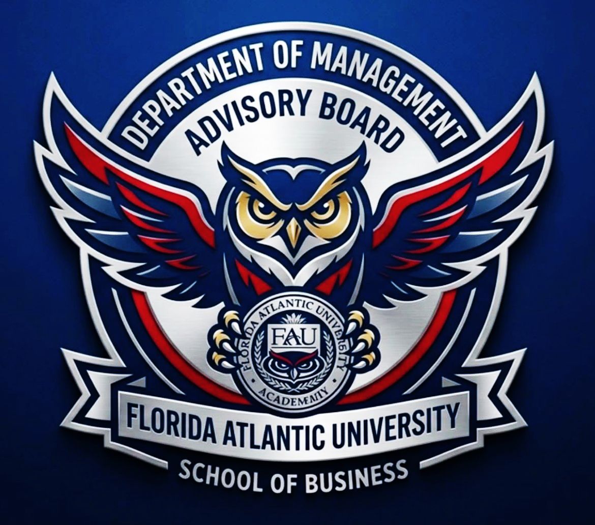LinkedIn post image: I am honored and appreciative to be asked to serve on FAU's Department of Management Advisory Board. Look forward to wor