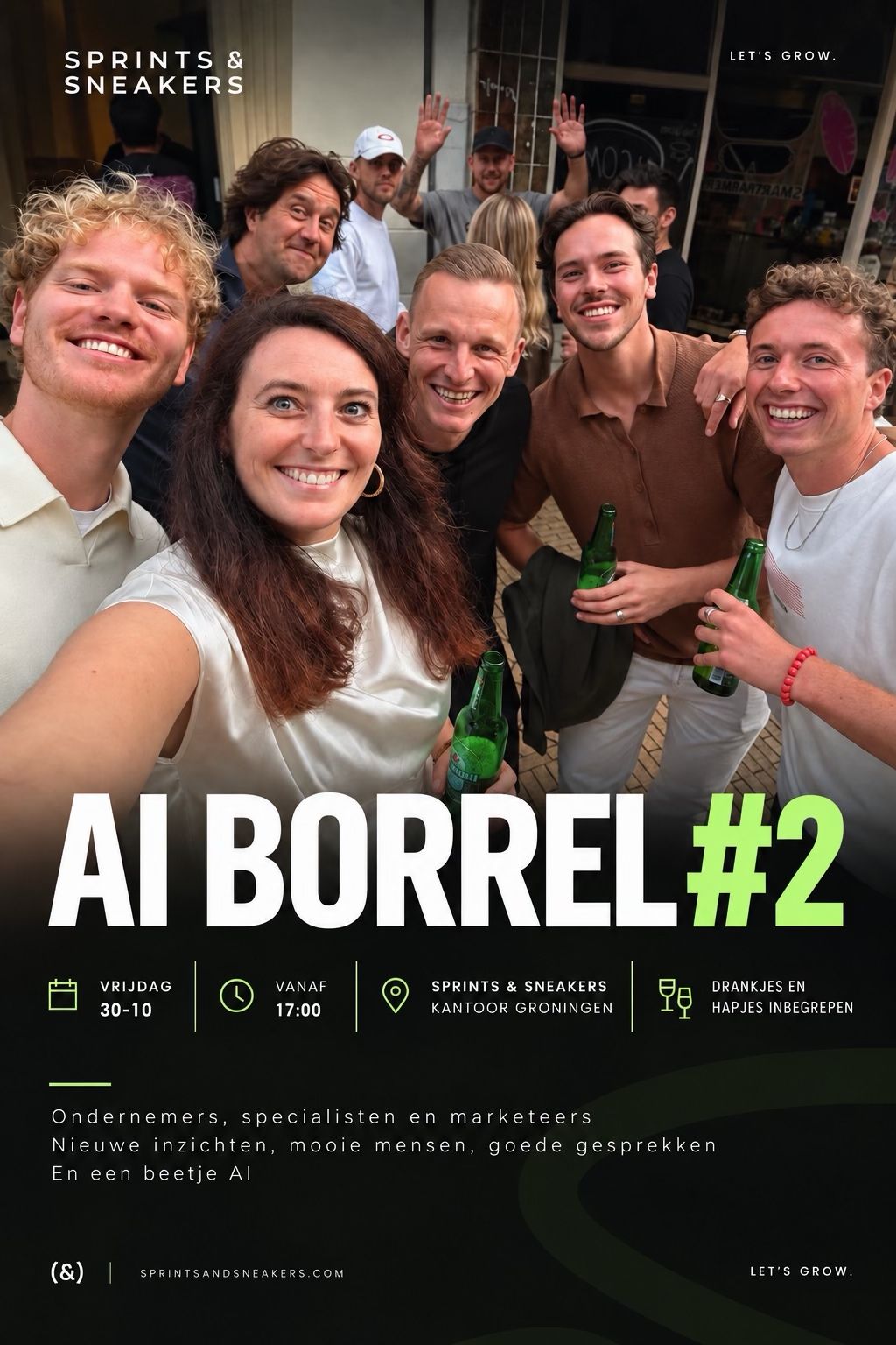 LinkedIn post image: 30 oktober: AI Borrel #2 in Groningen 🦾