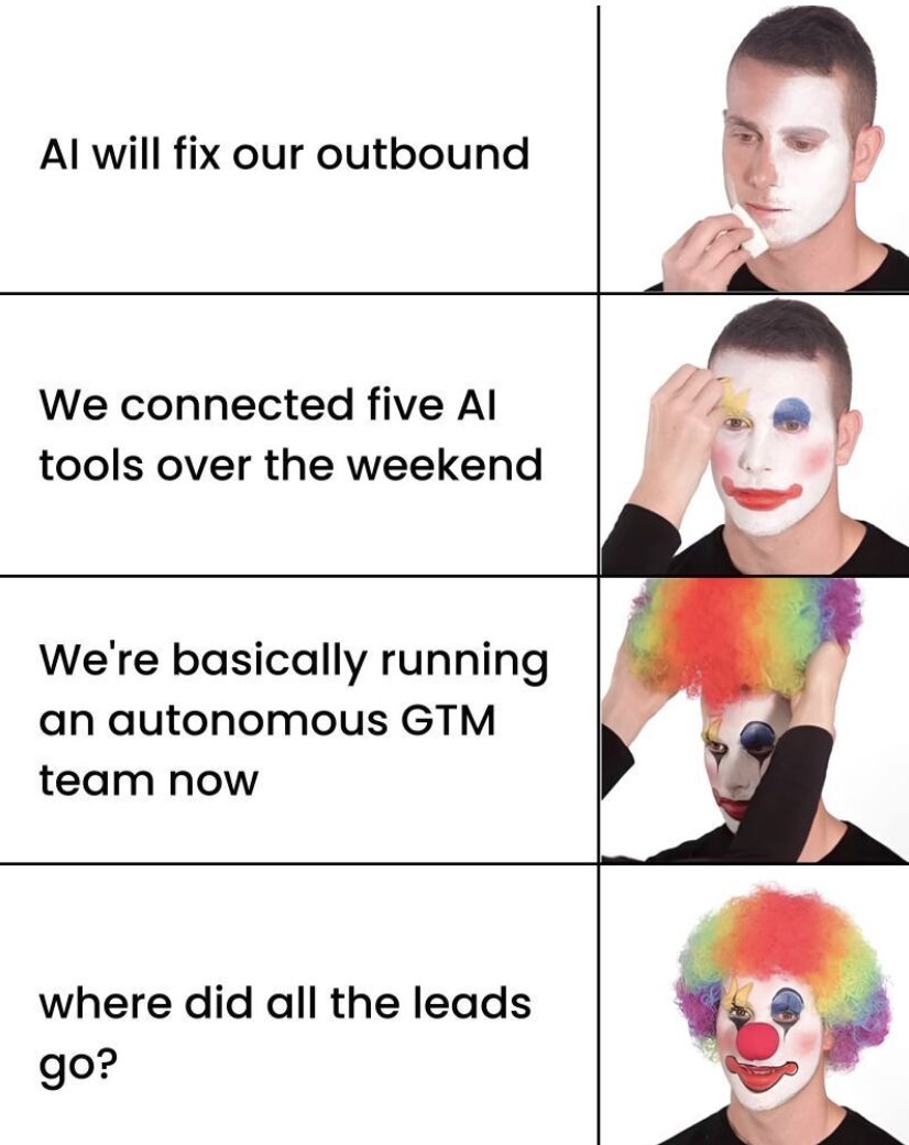 LinkedIn post image: Remember when AI was going to replace every SDR?
