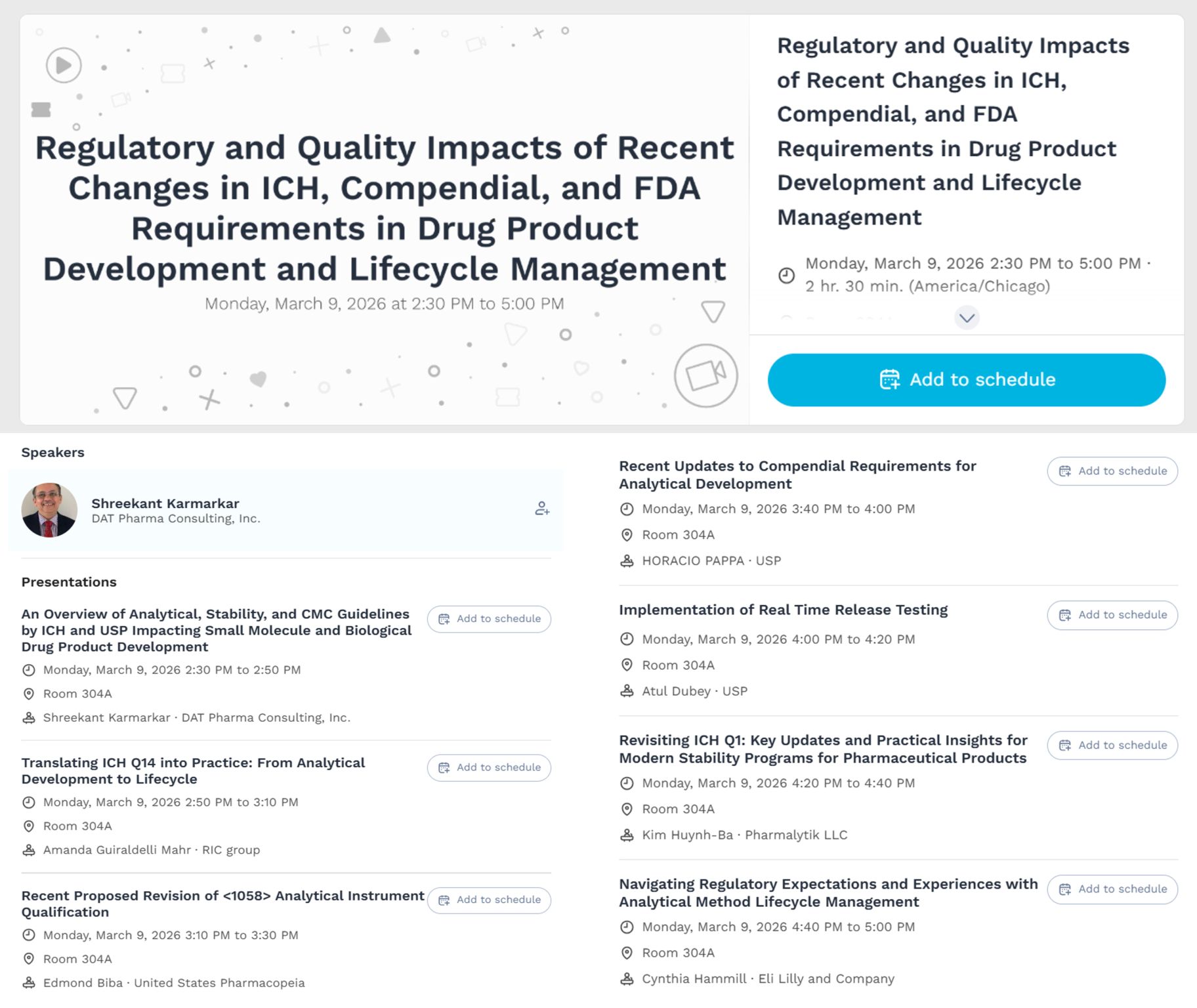 LinkedIn post image: Looking forward to speaking at Pittcon Conference + Exposition 2026 next week in San Antonio, Texas, USA.